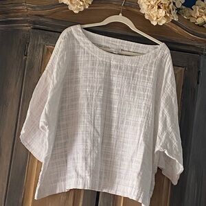 J Jill Cotton Kimono Top With Basketweave Pattern size Xl